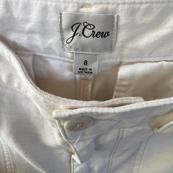 J. Crew White Cotton Cropped Barrel Leg Pant size 8 - Picture 4 of 5